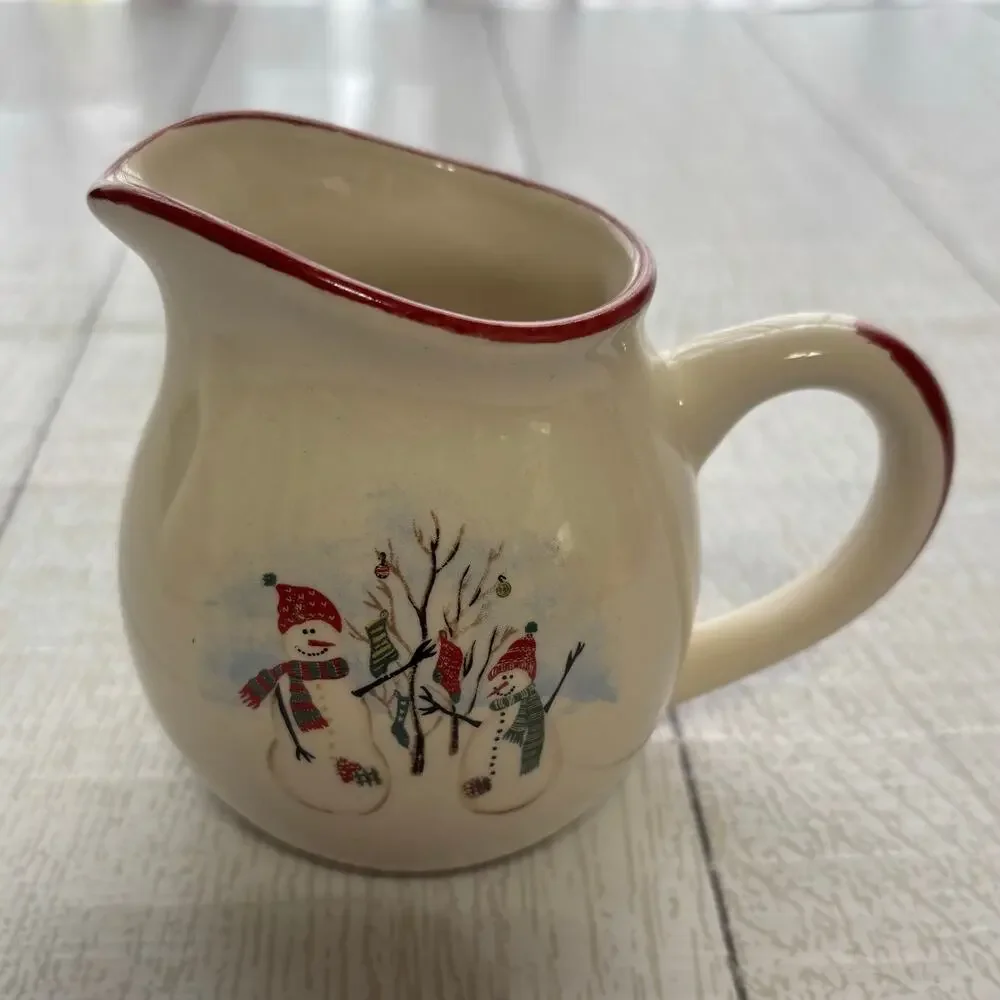 Vintage Royal Seasons Snowman Stoneware Sugar & Creamer Set